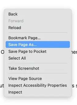 Save page as in Chrome