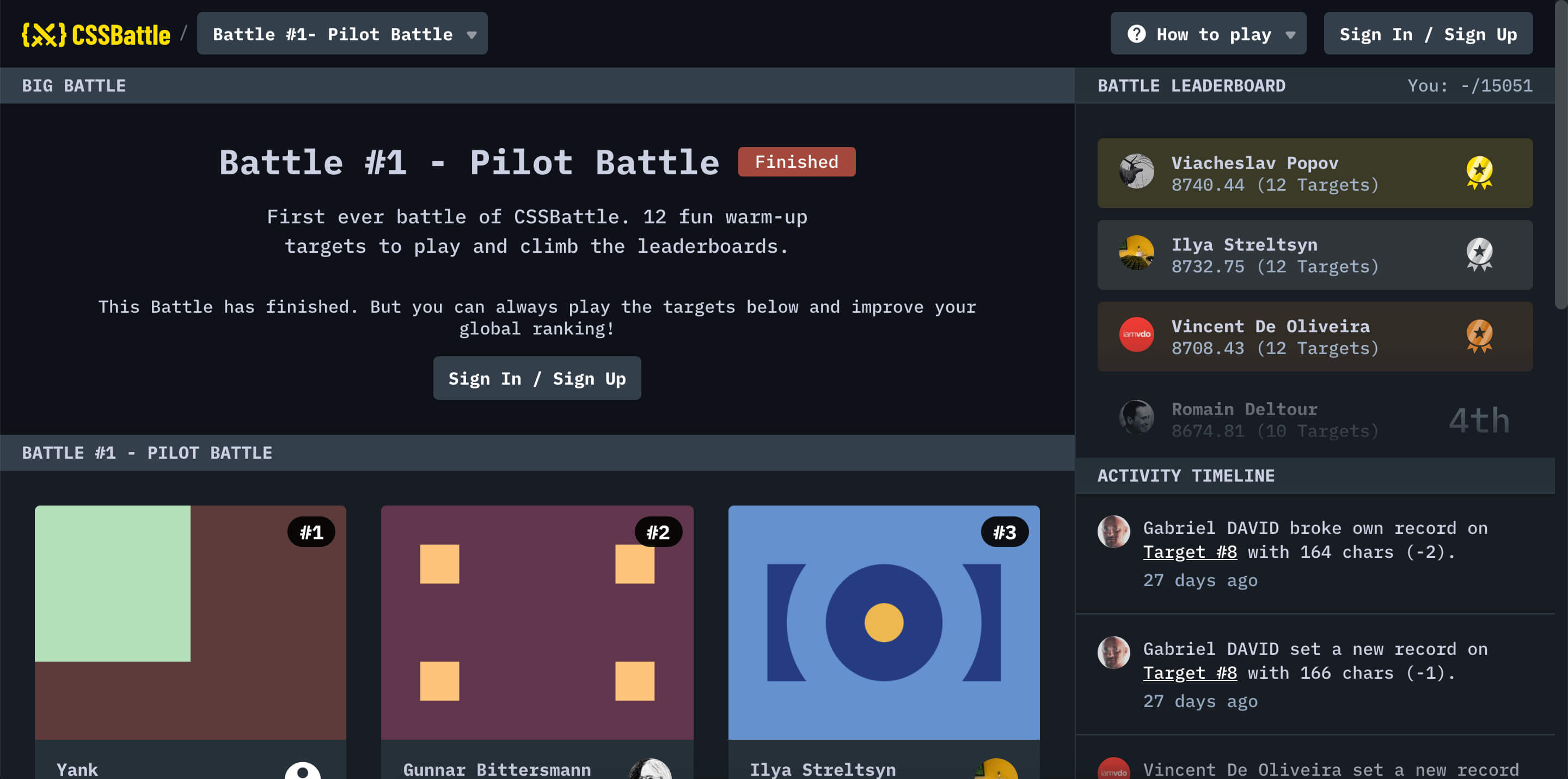 CSS Battle game