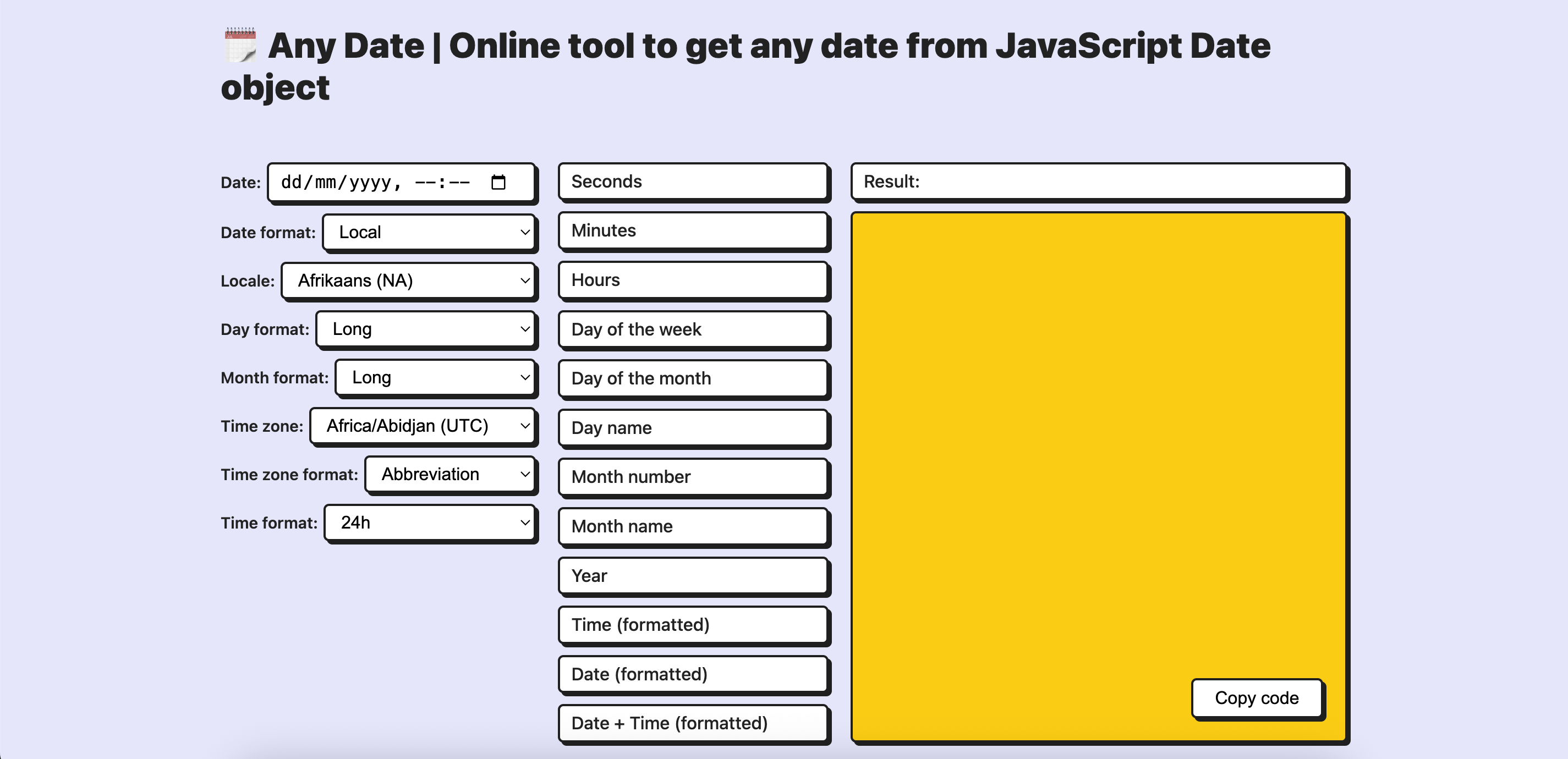 Any date online tool